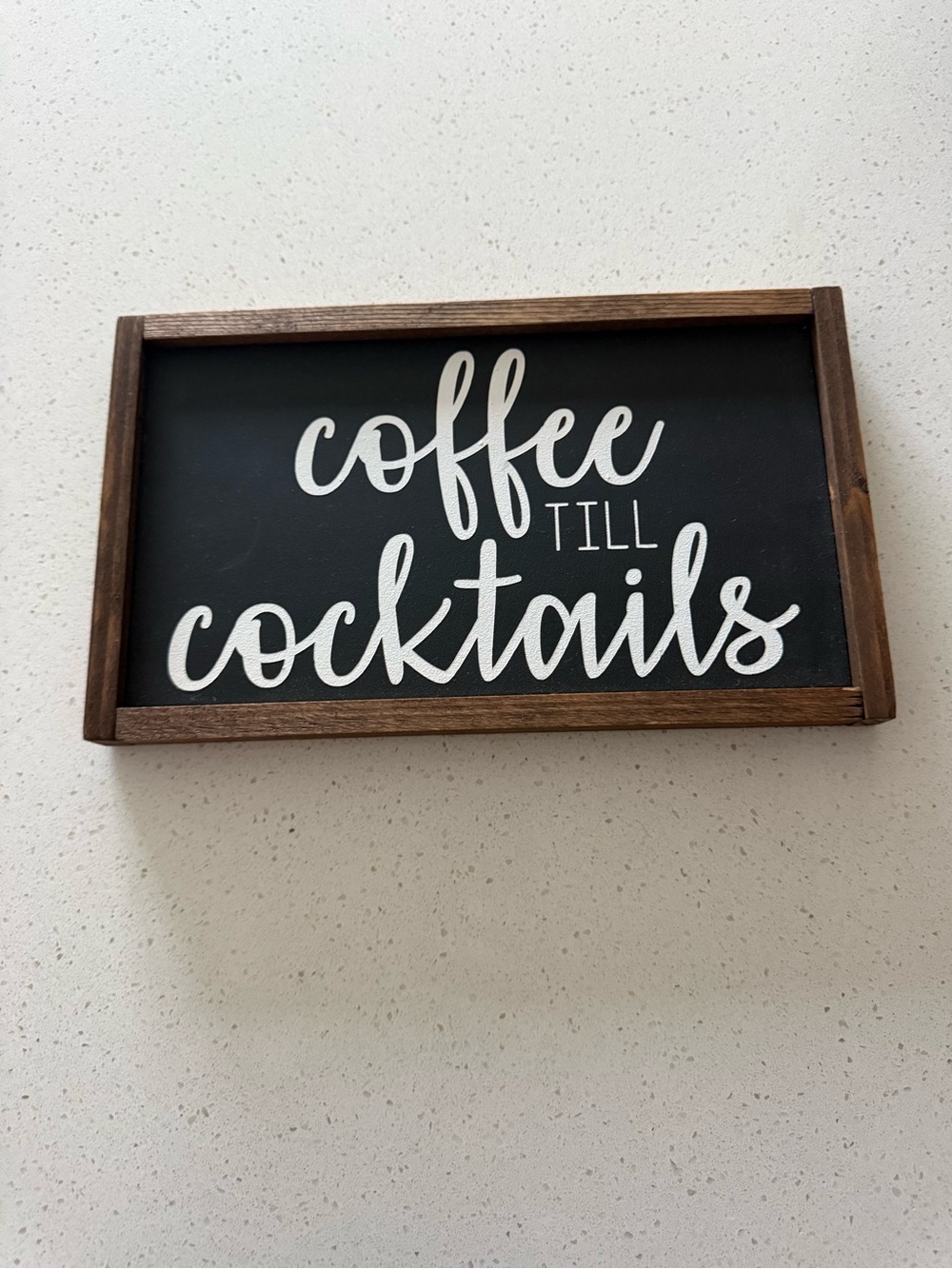 Rustic Black & Wood 'Coffee Till Cocktails' Wall Sign